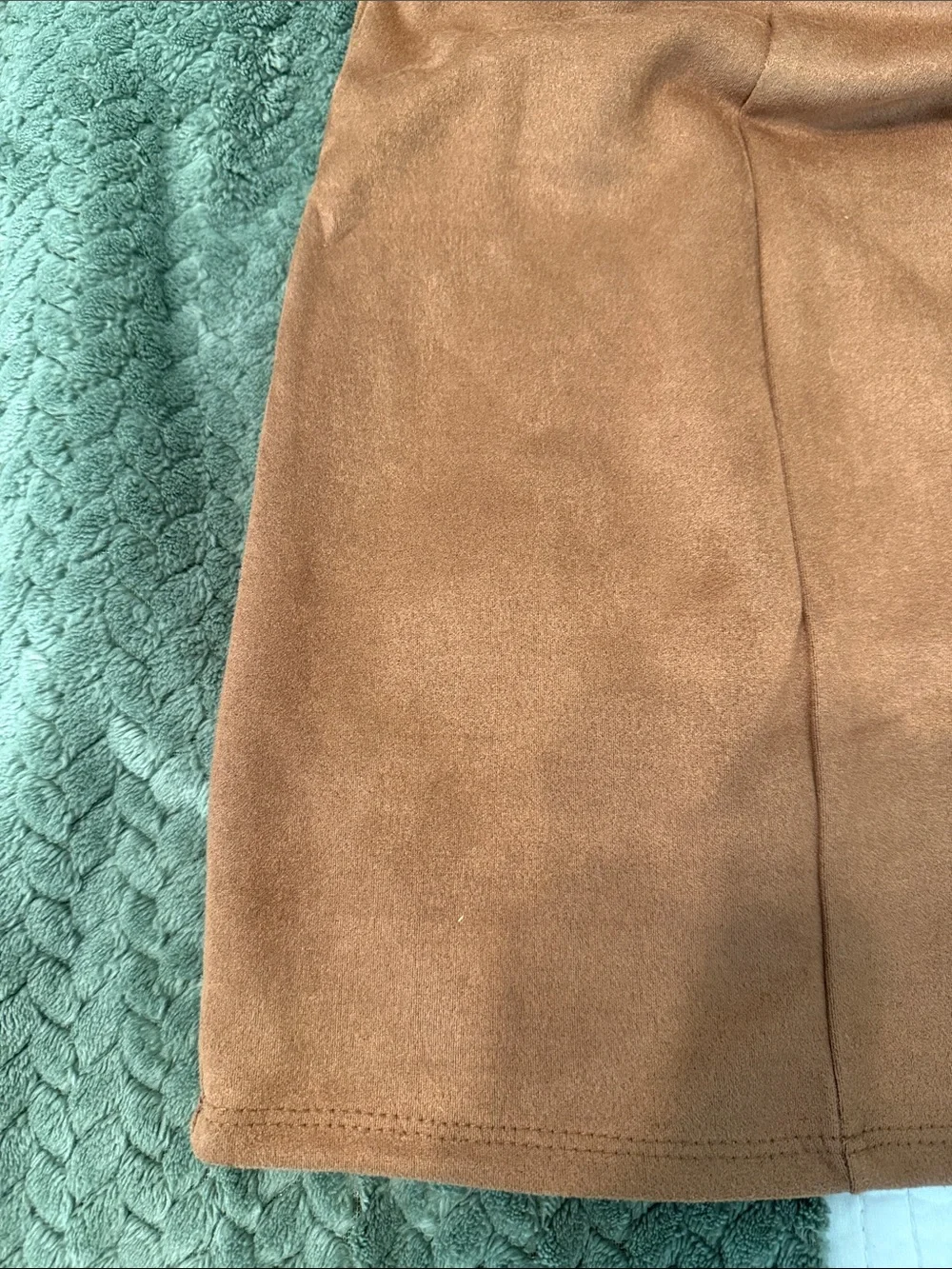 Alya Rust Brown Faux Suede Mini Skirt